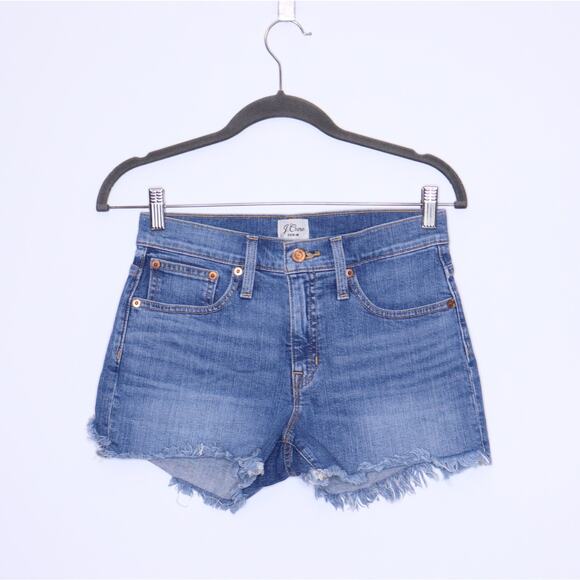 J.CREW Mid-Rise Denim Short Squash Wash Cut Off Light Raw Hem Women's 25 - Picture 1 of 12
